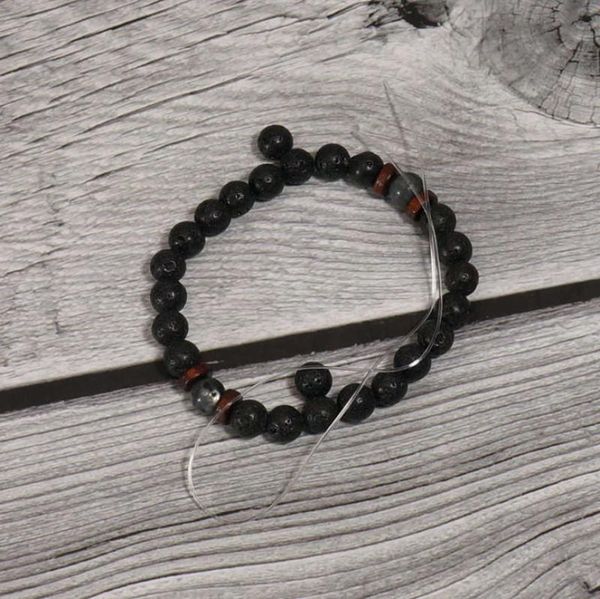 

mens stretch beaded braceletwhole chakra jewlery0123453022110, Black