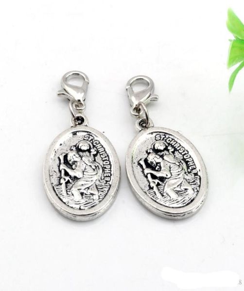 

120pcs alloy st chriser floating lobster clasps charms pendants for jewelry making bracelet necklace diy accessories 165x 40m1408661, Bronze;silver