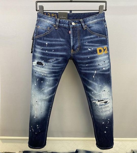 

dsq coolguy jeans mens trousers hip hop rock moto mens casual designer pants distressed skinny denim dsq2 biker blue jeans 69245285924
