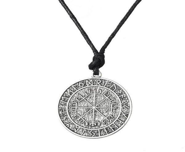 

warrior scandinavian amulet collares vegvisir valknut odin039s symbol of norse cross runes jewelry ethnic viking men necklace5402915, Silver