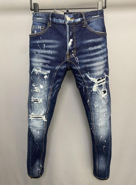 

dsq phantom turtle men039s jeans mens luxury designer jeans skinny ripped cool guy causal hole denim fashion brand fit jeans me1051892, Blue