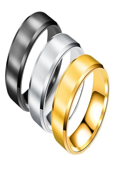 

316l stainless steel soild gold silver black color band ring for men women couples wedding jewelry finger rings fashion jewelry3720921
