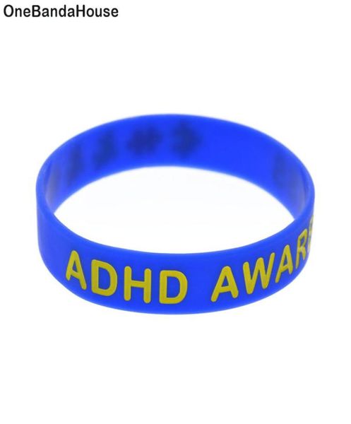 

100pcs adhd awareness silicone rubber bracelet multicolour jigsaw decoration logo for charity fund activity promotional gift3687338, Black