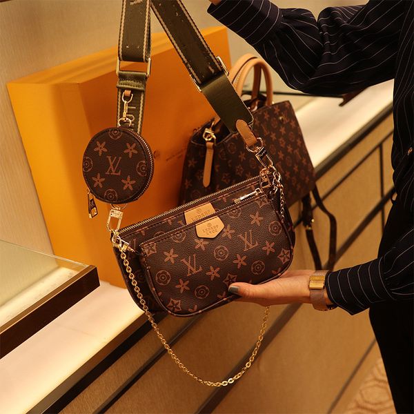 

m44840 3 pcs composite bag women leather handbags tote brands louise vuitton shoulder bag evening messenger bag purse multi pochette accesso