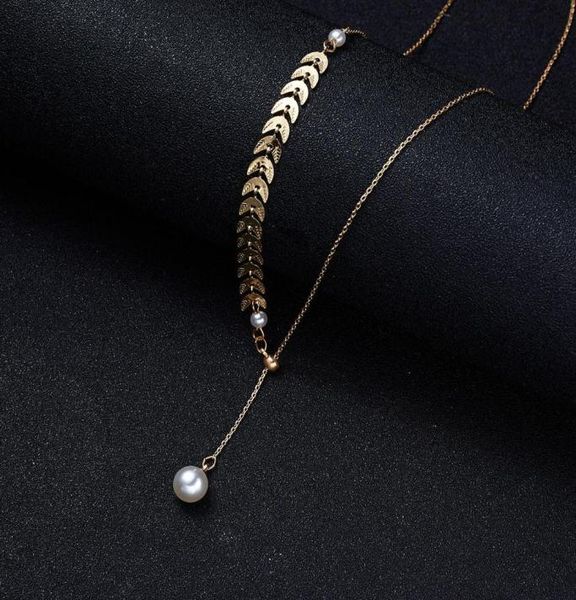 

1pc new fashion gold alloy imitation pearl wheat ear adjustable choker necklace elegant jewelry gift for women y03097273265, Golden;silver