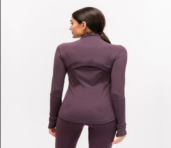 

78 fitness autumn winter zipper jacket quick-drying yoga clothes long-sleeve thumb hole training running women slim coat2781513, White;black