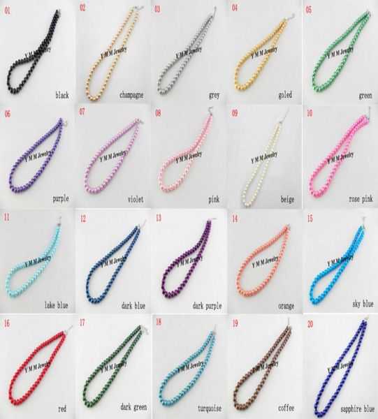 

mixed lot 8mm imitation pearl necklace for children gift 24pcslot 9912026, Silver
