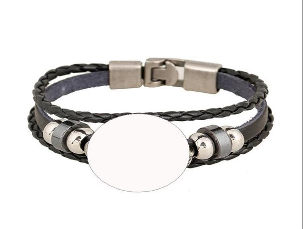 

cowhide bracelets for sublimation fashion black knitted bracelet for thermal transfer printing custom diy jewelry whole 20184341318