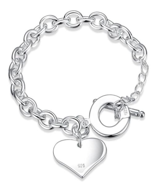 

charm bracelets hight quality silvercolor bangles heart love tag bracelet jewelry for women gift toclasps1030705, Golden;silver