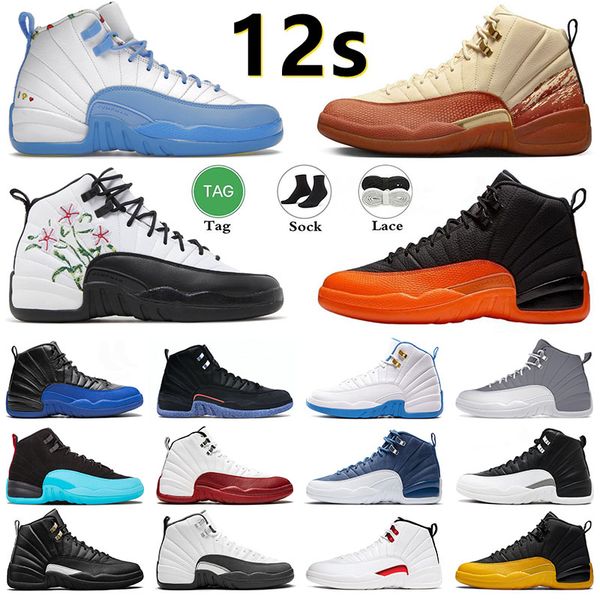 

2023 new 12 men basketball shoes 12s brilliant orange taxi stealth reverse flu game hyper royal twist dark concord mens trainers outdoor spo