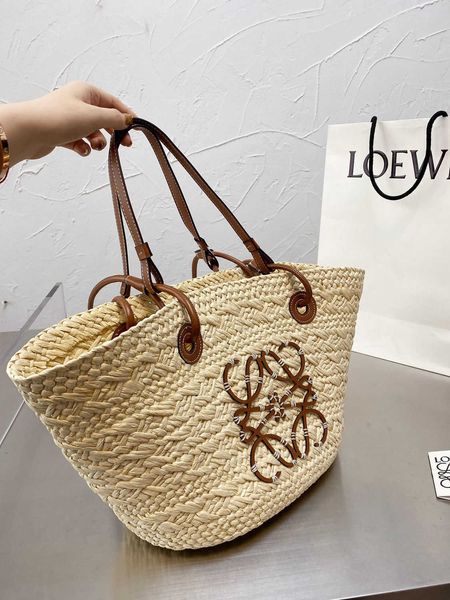 

luxury designer loevve bag fashion tote shoulder canvas bags lo roewes 23rd summer squarebasket straw woven womens versatile vegetable baske