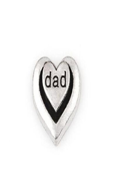

20pcslot silver color dad word letter charm diy heart floating locket charms fit for glass living floating locket9470763, Bronze;silver