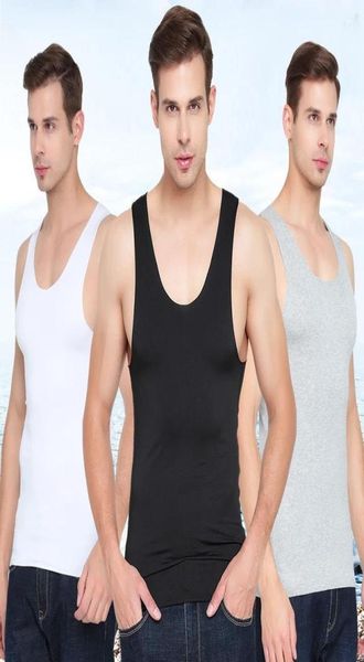 

men039s tank summer seamless singlet ice silk men vest for mens undershirt male bodyshaper running gym fitness shirt plus 2815853, White;black