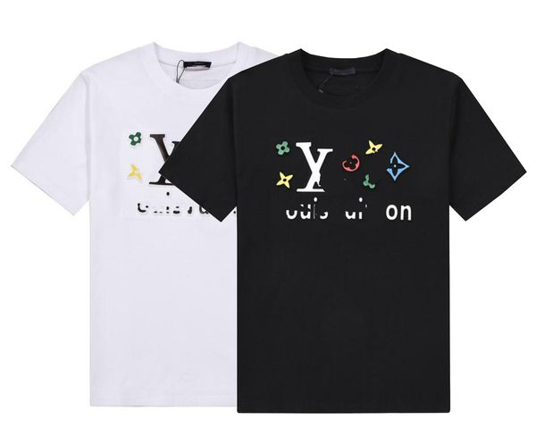

men's tees fashion women men casual shirts short sleeve loose cotton t-shirts new summer letter print for woman and man, Black;brown