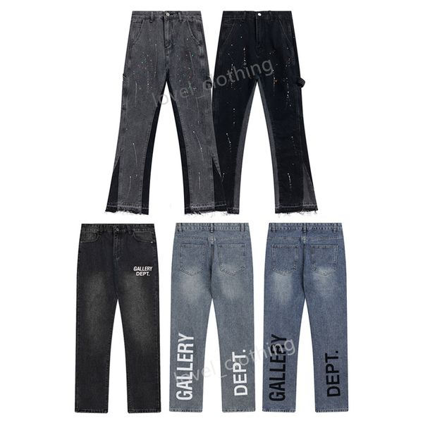 

men's jeans galleries jeans depts mens flare pants designer fashion splash ink graffiti print washed cloth high street luxury women pan, Blue