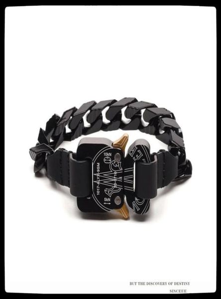 

link chain sexmara 21ss hip hop punk 1017 alyx 9sm rollercoaster track black letter logo buckle bracelet for men women girls jewe2110944
