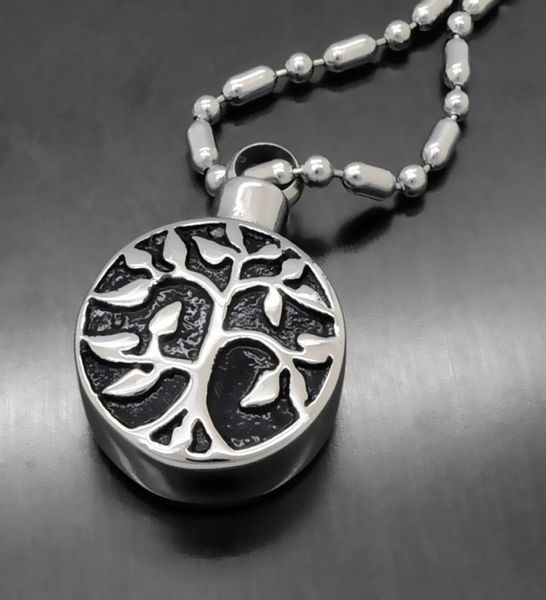 

openable love039s stainless steel memorial cremation ashes urn tree of life pendants necklace keepsake men women j3531398, Silver