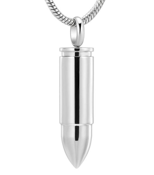 

polishing bullet urn ash holder keepsake jewelry men women necklace stainless steel cremation pendants and charms4038939, Silver