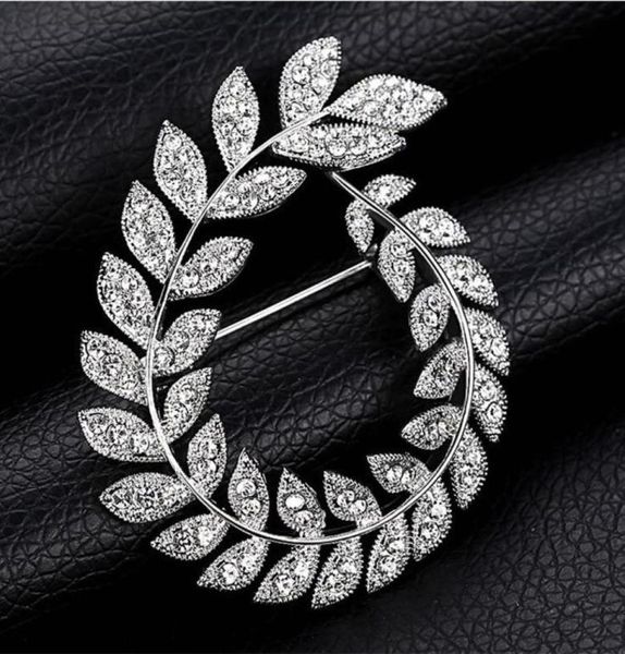 

olive branch brooch fullyjewelled rhinestone alloy man039s suit lead needle joker clothes and ornaments ornaments3616450, Gray
