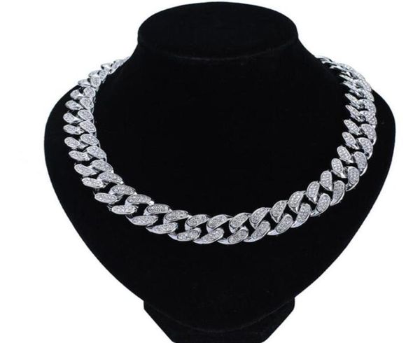 

chains 8 inch30 inch men039s 20mm charm strong heavy iced out zircon miami cuban link chain necklace choker bling hip hop jewe4690901, Silver