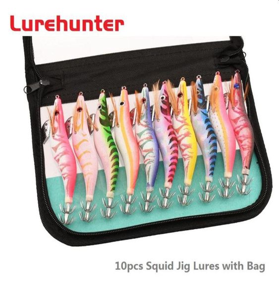 

10pcs 13 5cm 21 5g fishing lure set squid jigs 3 5 hook wooden shrimp artificial fishing lures wood shrimp fishing bait21545850356