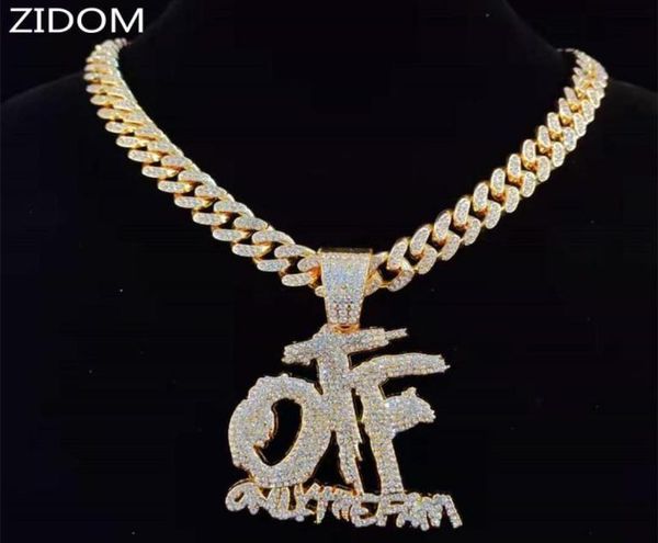 

men hip hop only the fam letters pendant necklace with 13mm miami cuban chain iced out bling hiphop necklaces male jewelry4880355, Silver