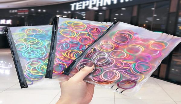 

100pcsset candy color kids children039s cute hair rubber bands for girl womens bracelet hair rope stretchy extensions rings pi1165442, Pink