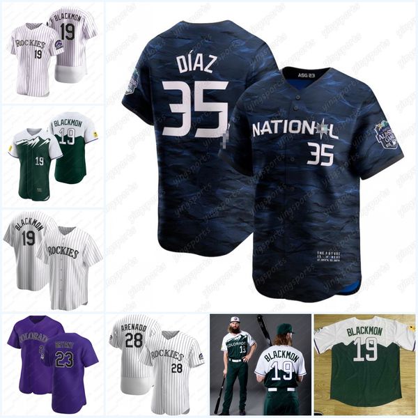 

#35 elias diaz all-star games jerseys national league charlie blackmon bryant helton larry walker wilson randal grichuk ryan mcmahon brendan, Blue;black