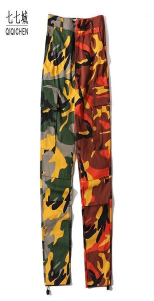 

men cargo pants fashion two tone camo baggy tactical trousers hip hop casual multi pocket pant camouflage 2021 autumn streetwear m5029294, Black