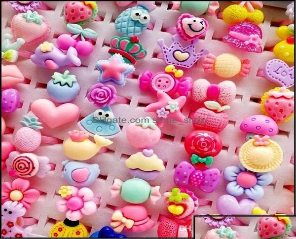 

band rings 500pcslot children cartoon resin finger jewelrys heart shape animals flower baby girl tangible s otq4a2785729, Silver