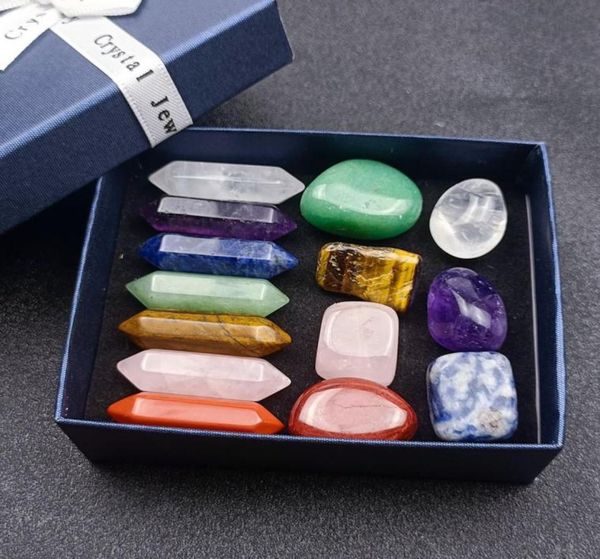 

7 chakra set reiki natural stone crystal stones polishing rock quartz yoga energy bead chakra healing decoration1755138, Black