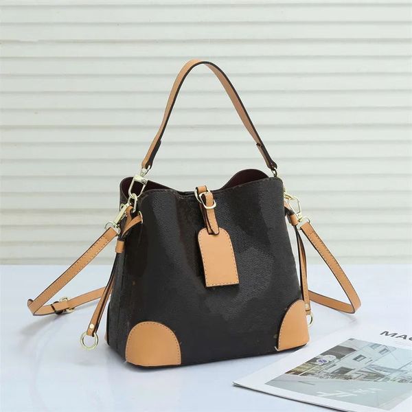 

2023 vintage shoulder bags designer brand luxury design bucket purses fashion retro style one crossbody bags printed color handbag women&#03