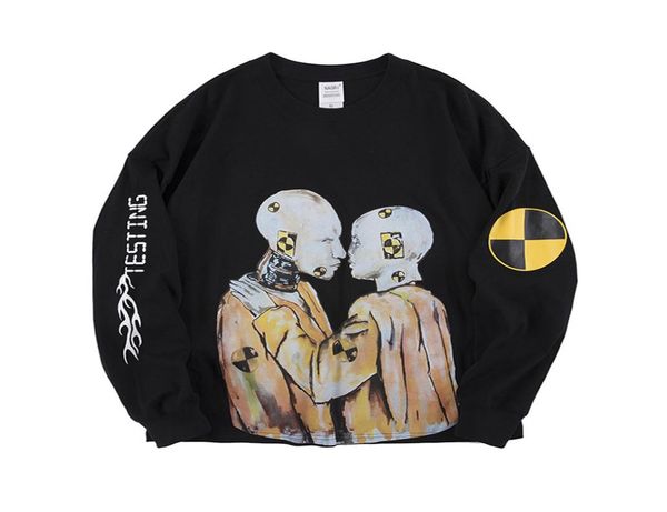 

mens t shirts high street asap rocky testin robot printing short sleeve tshirt casual clothes sxl4216651, White;black