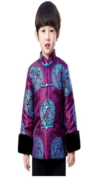 

fleece boys chinese traditional costume coat clothes kids quilted jacket children outfit boy039s outerwear tang suit hanfu9062397, Red;yellow