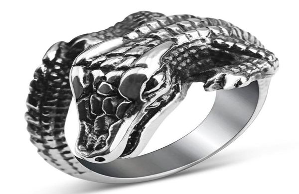 

lujoyce crocodile shape ring hiphop young fashion stainless steel ring unique design party jewlry2665685, Silver