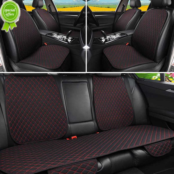 

new 5 seats flax car seat cover protector with backrest front rear seat back waist washable cushion pad mat for auto