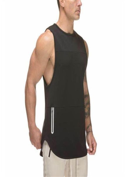 

mens extended scoop workout tank gym shirts for men gym breathable stretch cotton quickdrying stretch wicking tank 94y7740729, White;black