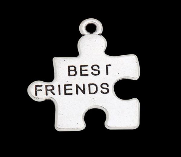 

fashion alloy friends puzzel charms for friendship antique silver plated message pendant charms 50pcs 2425mm aac14343290982, Bronze;silver