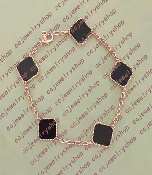 

10 colors fashion classic 4four leaf clover charm bracelets bangle chain 18k gold agate shell motherofpearl for womengirl wedd8504377, Golden;silver