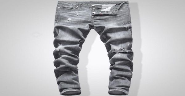 

grey jeans men slim fit denim solid color hip hop streetwear biker jeans 7445736636, Blue
