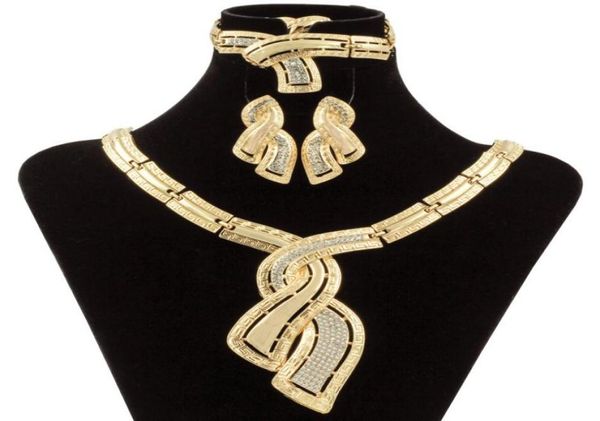 

fashion gold jewelry nigerian crystal necklace hoop earrings women italian bridal jewelry sets wedding accessories3227790, Silver
