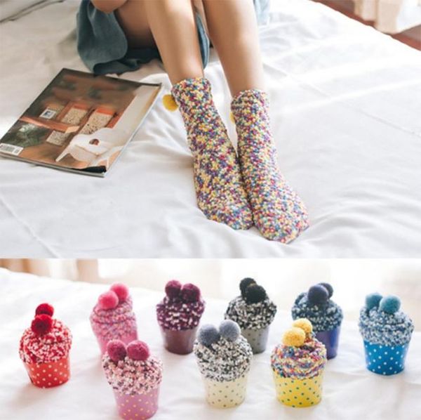 

autumn winter women warm socks coral velvet fleece lady girls casual t women fluffy home floor socks3512861, Black;white
