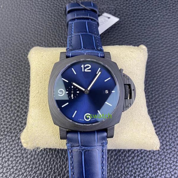 

sbf watch 1664 cal.p.9010 mechanical movement carbon fiber watch case sapphire crystal glass watch mirror diameter 44mm luminous display vsf, Slivery;golden