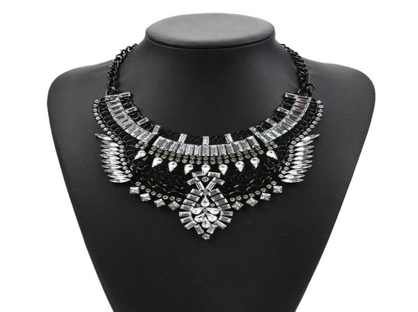

black silver gold crystal statement necklace vintage indian jewelry choker necklaces bib collar turkish for women accessary 1 pc9000357, Blue;red