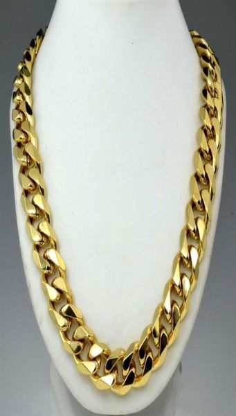 

heavy mens 18k men chains necklaces gold filled solid cuban curb chain necklace n276 60cm 50cm244i7994406, Silver