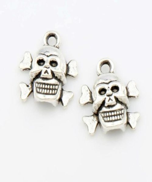 

halloween skull charm beads 200pcslot 145x129mm antique silver pendants fit european charm bracelets jewelry diy l9758280279, Bronze;silver