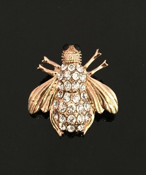 

gold rhinestone crystal cute bee insect animal fly brooches broaches pins for womenmen dress fashion jewelry1464090, Gray