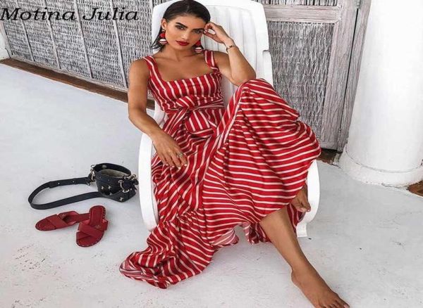 

motina julia strap long ruffle dress women autumn party cool elegant maxi dress strap red chic sundress female vestidos3558512, Black;gray