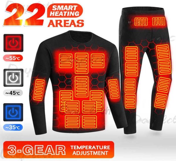 

men039s thermal sets winter usb heated electric underwear suit men women long johns heating fleece coat pants for couple 1021548786547458, Black;white