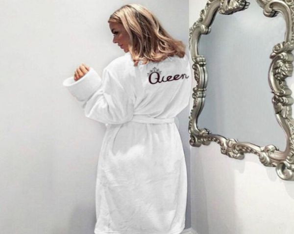 

flannel women bathrobe winter warm bath robe soft thick cute kneelength bridesmaid robes female dressing gown sleepwear4922337, Black;red